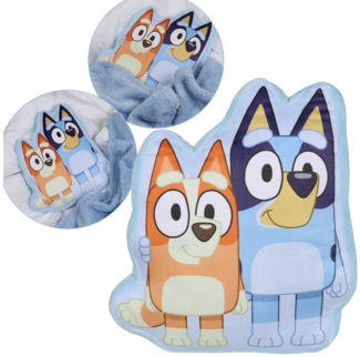 Sarcia. eu Dekokissen Bluey Bingo WEICHES Zierkissen VELOURSFORM, fürs Kinderzimmer 34x28cm