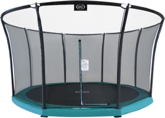 AXI Denver Trampolin rund mit Netz Ø 366 cm in Grün Inground Trampolin / Bodentrampolin für Kinder mit Umrandung | Grün | Metall | 405.00 cm