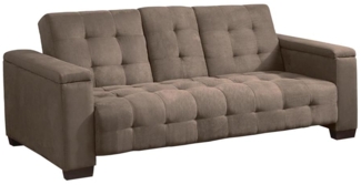 Vente-unique - Schlafsofa Klappsofa 3-Sitzer - Microfaser - Braun - DEVONSHIRE