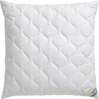 Beco Kunstfaserkopfkissen Aerelle Blue Eco "GOLD", Kopfkissen-Bezug aus reiner Bio-Baumwolle, Füllung: recycelte Faserbällchen, Bezug: KbA-Bio-Baumwoll-Perkal, Kissen mit bauschiger, klimatisierender Füllung - optimales Microklima