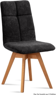 Esszimmerstuhl drehbar (8er-Set) Dorea 47x92x60 Eiche geölt/Anthrazit