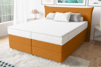 99rooms Amur Boxspringbett 160x200 cm Velours SORO Orange Bonell-Federung