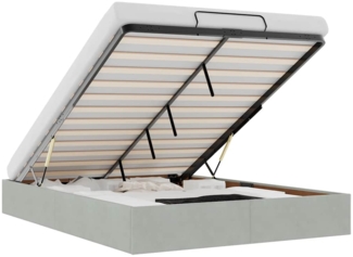 vidaXL Ottoman-Bett ohne Matratze Hellgrau 140x190 cm Samt 3310961