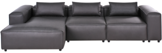 Modul Ecksofa 4-Sitzer BRANDE Kunstleder Schwarz rechtsseitig