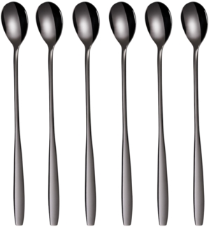 Longdrinklöffel 6 Stück Edelstahl, schwarz, Serie Königstein