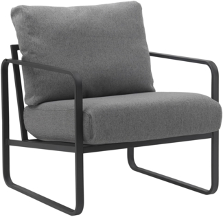 CLP Lounger Manea mit Metallgestell,dunkelgrau Stoff