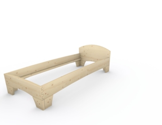 Holzbett (Fichte) "Rosi" 90 x 220 cm 38 cm mit Kopfteil Massivholzbett Bett