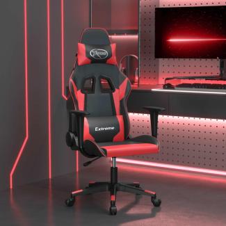 vidaXL Gaming-Stuhl mit Massagefunktion Schwarz und Rot Kunstleder 345446