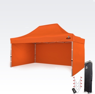 Faltpavillon 3x4,5m - mit 3 Wänden - Orange