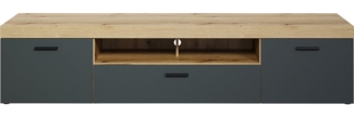 TV-Lowboard Tyler in grau und Eiche Evoke 230 cm