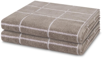 Ross Sensual Skin Karo 2 tlg. Frottier-Set - 2 X Duschtuch (75 X 140cm) - 500 - Flanell