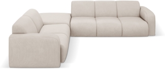 Micadoni Boucle Ecksofa Molino 6-Sitzer Links Strukturierter Stoff Beige
