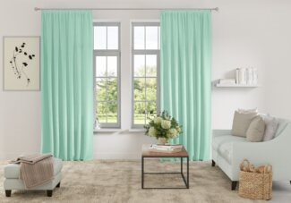 Home affaire Vorhang Parry, Kräuselband (2 St), blickdicht, Polyester, 2-er Set, blickdicht, monochrom, basic, einfarbig, Bestseller