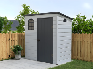 Vente-unique - Gartenhaus Gerätehaus - 2,12 m² - Kunstharz - Anthrazit - NERIO