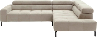 Places of Style Ecksofa Cleveland, L-Form, incl. Kopfteilverstellung, Breite 276 cm, wahlweise elektrischer Sitzvorzug