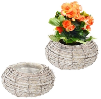 Runder Blumentopf im 2er Set