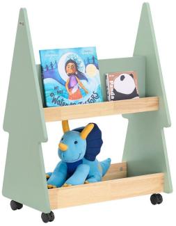 SoBuy Kinderregal KMB99, Kinder Bücherregal Kinderzimmer Regal Aufbewahrungsregal mit Rollen