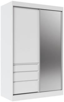 MOEBLO Schiebetürenschrank Havero (Schwebetürenschrank Schrank Garderobe Schiebtüren Schlafzimmer, Wohnzimmerschrank mit Spiegel, Moderner Kleiderschrank mit Spiegel, Schubladen & Kleiderstange) (BxHxT): 140/180 x 216 x 65 cm