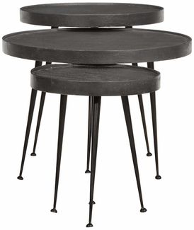 Couchtisch, Sofatisch 3 Stk. Schwarz Holzwerkstoff