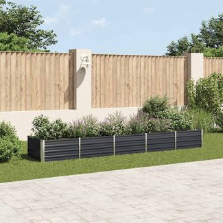 vidaXL Garten-Hochbeet Verzinkter Stahl 400x80x45 cm Anthrazit 47059