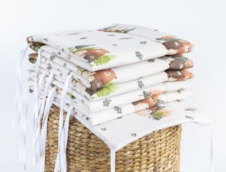 Loolay Bettnestchen Bärchen Familie Beige Baumwolle Atmungsaktives Babybett BETTUMRANDUNG, (Bett 140 x 70cm - 420, 210 cm, 120 x 60cm - 360, 180 cm, Babyausstattung Umrandung Kopfschutz Kantenschutz Bettschlange), PREMIUM Baby GESCHENK! 100% Bio Baumwo...