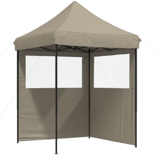 vidaXL Partyzelt Faltbar Pop-Up mit 2 Seitenteilen Taupe 4004994