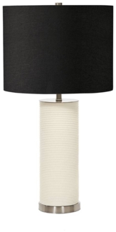 Elstead Ripple Tischlampe 1-flammig weiß Lampenschirm schwarz E27