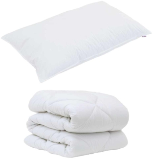 vidaXL Bettdecke mit Kissen 2 pcs Weiß Mikrofaser 3376685