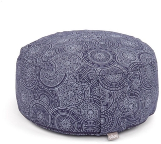 bodhi Meditationskissen Meditationskissen RONDO, 32 x 20 cm Mandala, dunkelblau, Dinkel