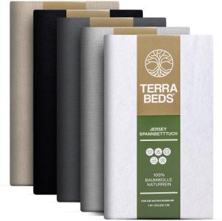 Terra Beds Premium Spannbettlaken - Bettlaken 140x200 cm - 160x200 cm 160g/m2-100% Hochwertiges Oeko-TEX Baumwoll Jersey Bettlaken – Erhältlich in 10 Farben