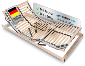 Betten-ABC Max1 Elektro – Elektrischer Lattenrost mit Kopf- & Fußteilverstellung und Funkfernbedienu, Größe: 120x220