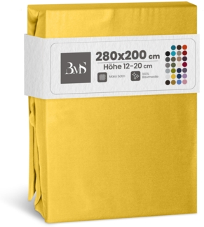 Bettwaesche-mit-Stil Mako-Satin Spannbettlaken gelb 280x200cm