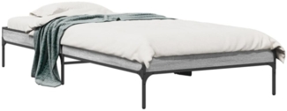 vidaXL Bettgestell Grau Sonoma 100x200 cm Holzwerkstoff und Metall 845029