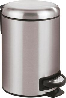 WENKO LEMAN Kosmetikeimer 3 Liter, Silber, Easy Close, Edelstahl