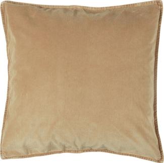 Ib Laursen Kissenhülle Kissenbezug Kissenhülle Samt Velour Cafe Creme Braun 52x52cm Ib