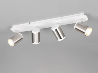 Deckenstrahler GILLAN 4-flammig Metall Weiß / Silber, Breite 60cm