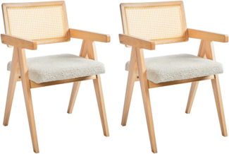 Esszimmerstuhl 2er Set AVA Holz Hellbraun