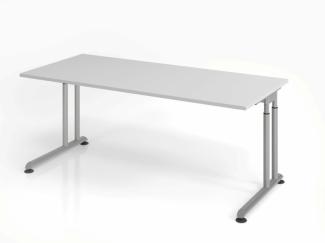 Schreibtisch C-Fuß 180x80 cm Grau/Silber