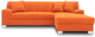 DOMO Collection Capri Ecksofa | Eckcouch in L-Form, Polsterecke Sofa Garnitur, orange, 239 x 152 x 75 cm