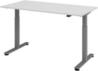 bümö elektrisch höhenverstellbarer Schreibtisch grau 160x80 cm, Gestell: Graphit - Büroschreibtisch höhenverstellbar elektrisch, elektrischer Bürotisch & Gaming Tisch, Stehschreibtisch, XMST-16-5-G
