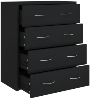 vidaXL Kommode mit 4 Schubladen 60×30,5×71 cm Schwarz 342577