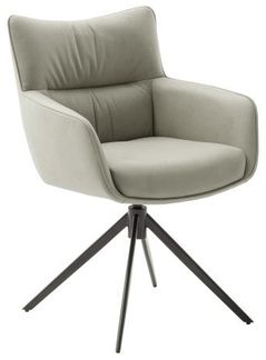 2er Set Sesselstuhl Limone - Leder, Creme / Schwarz