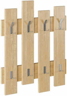 Dmora Garderobe/Kleiderbügel Astratto, Kleiderhalter, Wand-Kleiderständer-Struktur, Wandgarderobe, 64x4 h79 cm, Eiche