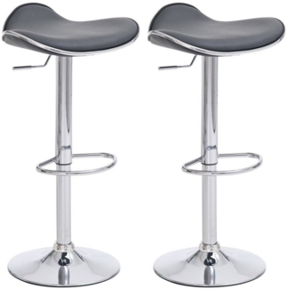 TPFLiving Barhocker Shangrila (Set, 2 St, Barstuhl höhenverstellbar - Hocker für Theke & Küche - Tresenhocker), 360° drehbar - chromfarbener Stahl - Sitzfläche: Kunstleder Grau