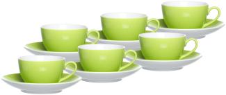 Ritzenhoff & Breker DOPPIO Kaffeetasse mit Untertasse 200 ml 6er Set grün