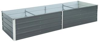 Metall Blumenbeet Hochbeet 320x80x77 cm Grau Pflanzbeet Gemüsebeet Pflanzkasten