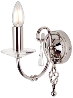 Wandlampe, Stahl, Nickel, H 22 cm