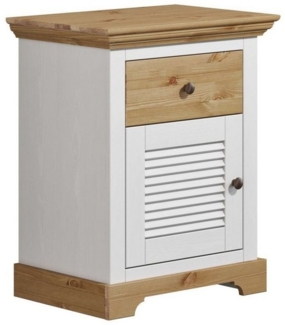 Home affaire Nachtkommode Rauna, Landhausstil, edles Design mit Lamellen und Kassetten, 2 Farben (B/H/T 56/69/39cm), FSC® zertifiziertes Kieferholz, massive Qualität mit viel Stauraum