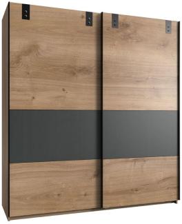 Schwebetürenschrank DUBLIN Plankeneiche graphit 180 cm