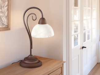 Reality|Trio Tischleuchte, Landhausstil, rostfarben